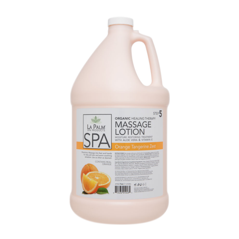 La Palm, Organic Healing Therapy, Massage Lotion, Orange Tangerine Zest, 1Gal KK 